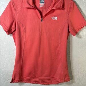 The North Face Coral Fitted Zippered Polo Tee- Medium